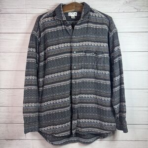 Vintage CZ Basics Button L/S Shirt Abstract Geometric Print Men's Size XL